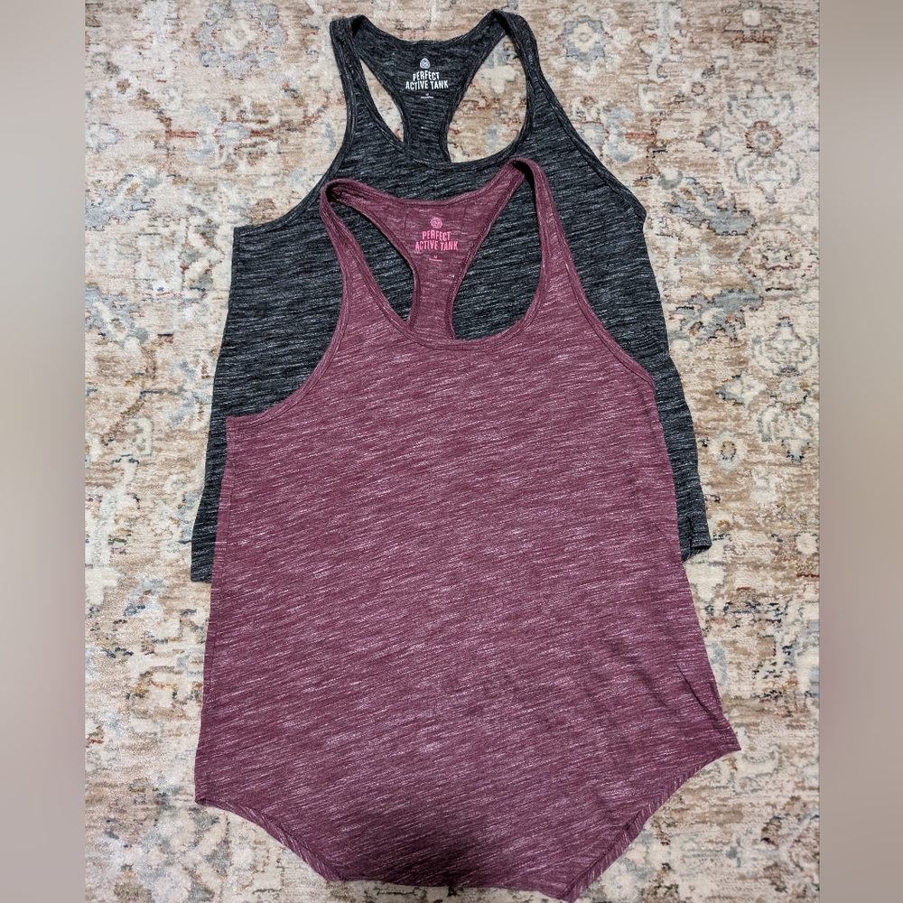 Women's SO Heathered Racerback Tank Tops - Black & Purple Size Medium